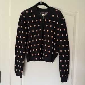 BCBGMaxAzria Black Sweater with Pink Dots